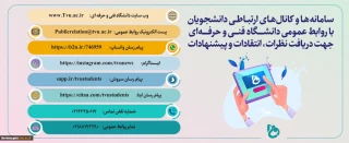 کانال های ارتباطی دانشجویان با روابط عمومی دانشگاه فنی و حرفه ای