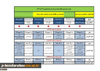 فوری-جدول زمانبندی انتخاب واحد نیمسال دوم سال تحصیلی 1402-1401